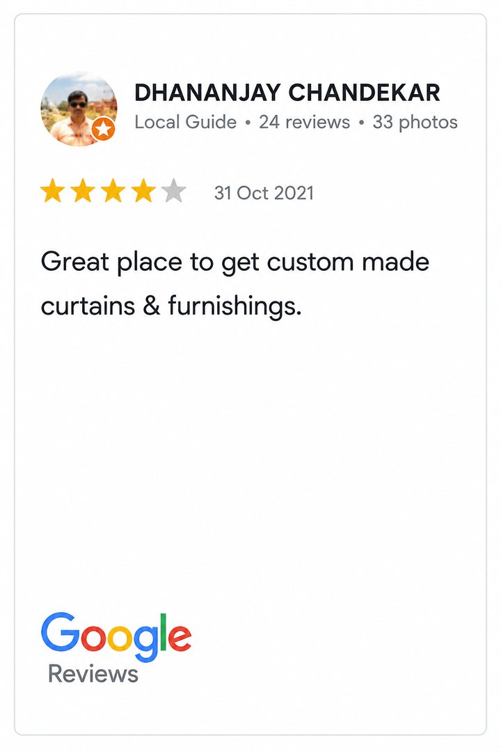 Customer Google review 5 - Curtains N More