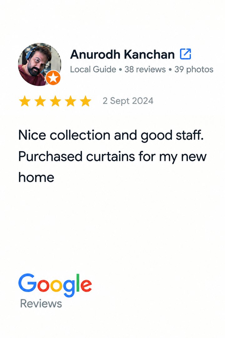 Customer Google review 8 - Curtains N More